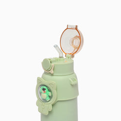 Durable Stainless Steel Kids Water Bottle with Leak-Proof Design, Straw Sipper,Double Wall Insulation bpa free - 600 ML ( forest green ) - Kidspark