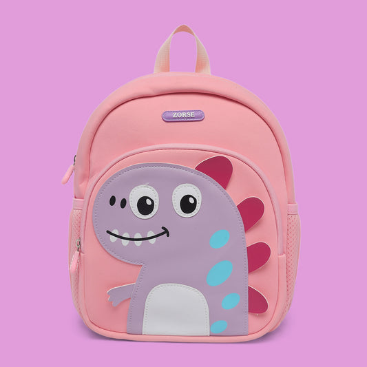 ZORSE dino kids backpack for school kids soft,comfortable and premium in quality (pink)