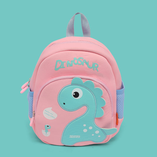 ZORSE 3D dinosaur backpack for kindergarten kids soft,comfortable and premium in quality (light pink)