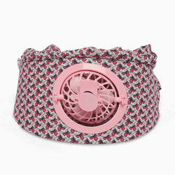 Kids/women USB charging face mask with fan breathable sun hat summer UV protection neck cover cap Visor ( red bow ) - Kidspark