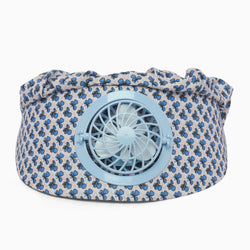 Kids/women USB charging face mask with fan breathable sun hat summer UV protection neck cover cap Visor ( blue bow ) - Kidspark
