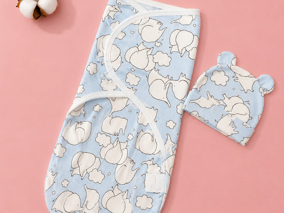 Kidspark new born bloom swaddle and cap set | 0-6 months | 0.5 TOG