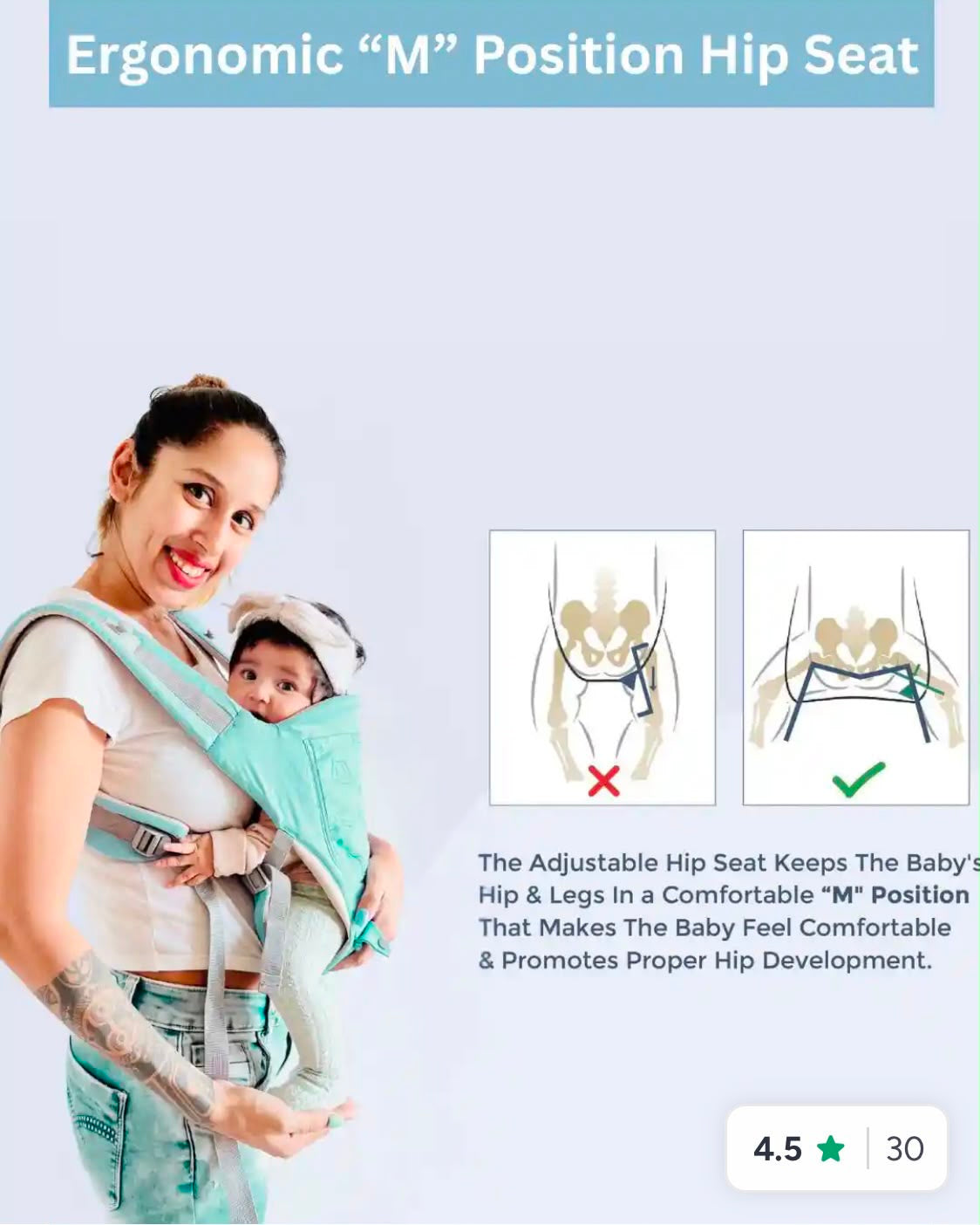 Kidspark loveme baby carrier | super adjustable | premium materials | cradle position