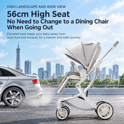 Kidspark Bellini baby stroller | High view reversible seat | All terrain wheels | sleekest design | luxury redefined