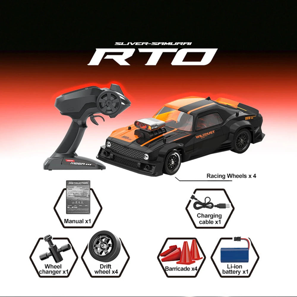 Whoosh metal RC car (DC 163A RTR)  |1 : 16 | Gyro | 4WD | Drift | 50km/H