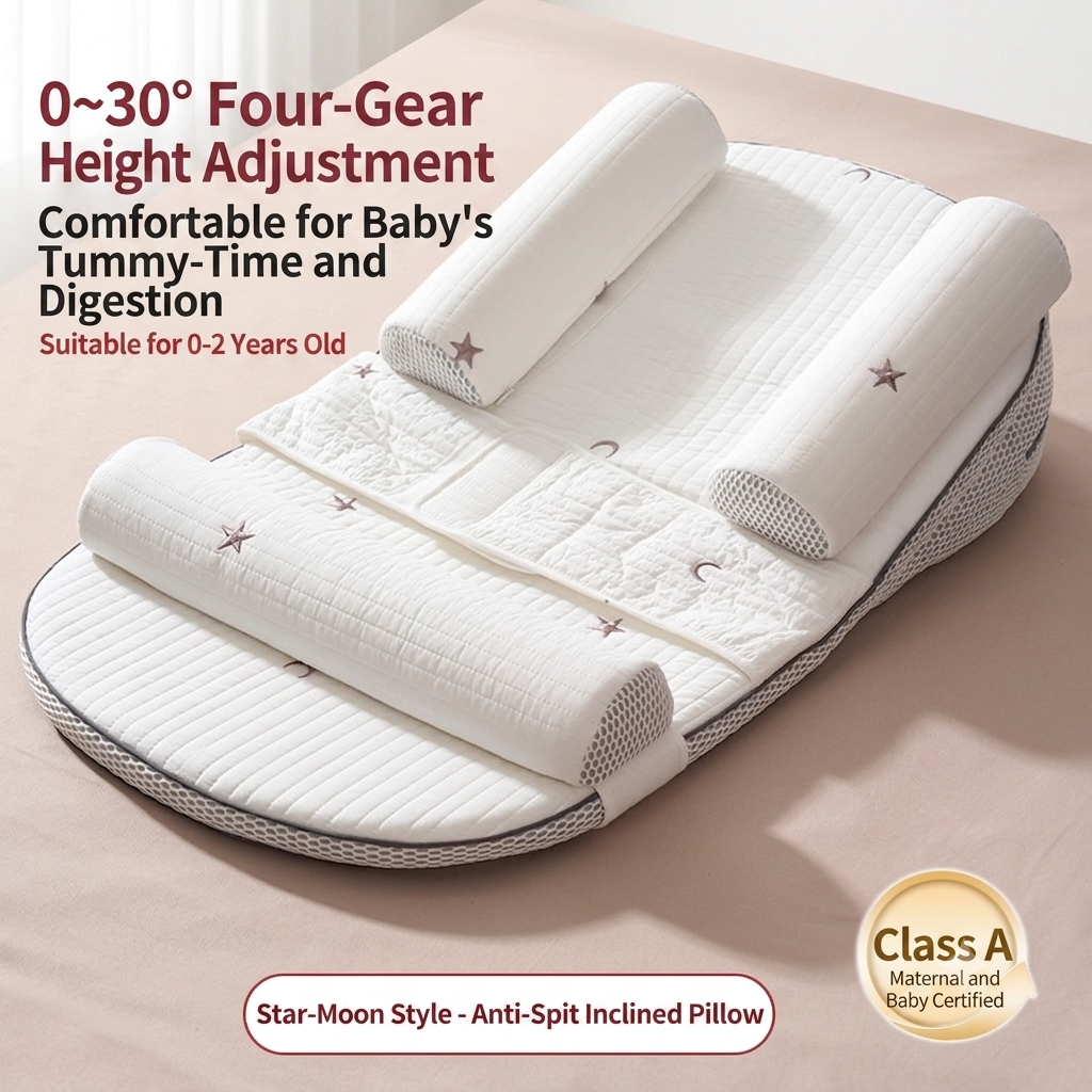 Kidspark Adjustable baby breastfeeding pillow | baby bed-in-bed, anti-colic | anti-spit
