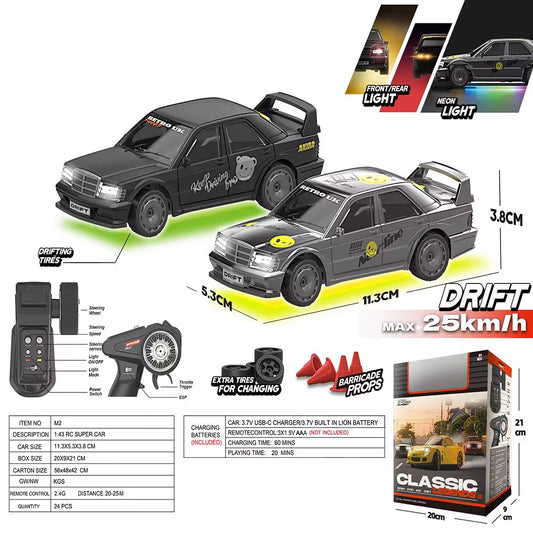 Whoosh metal RC car (M2) |1 : 43| Gyro | 4WD | Drift | 25km/H