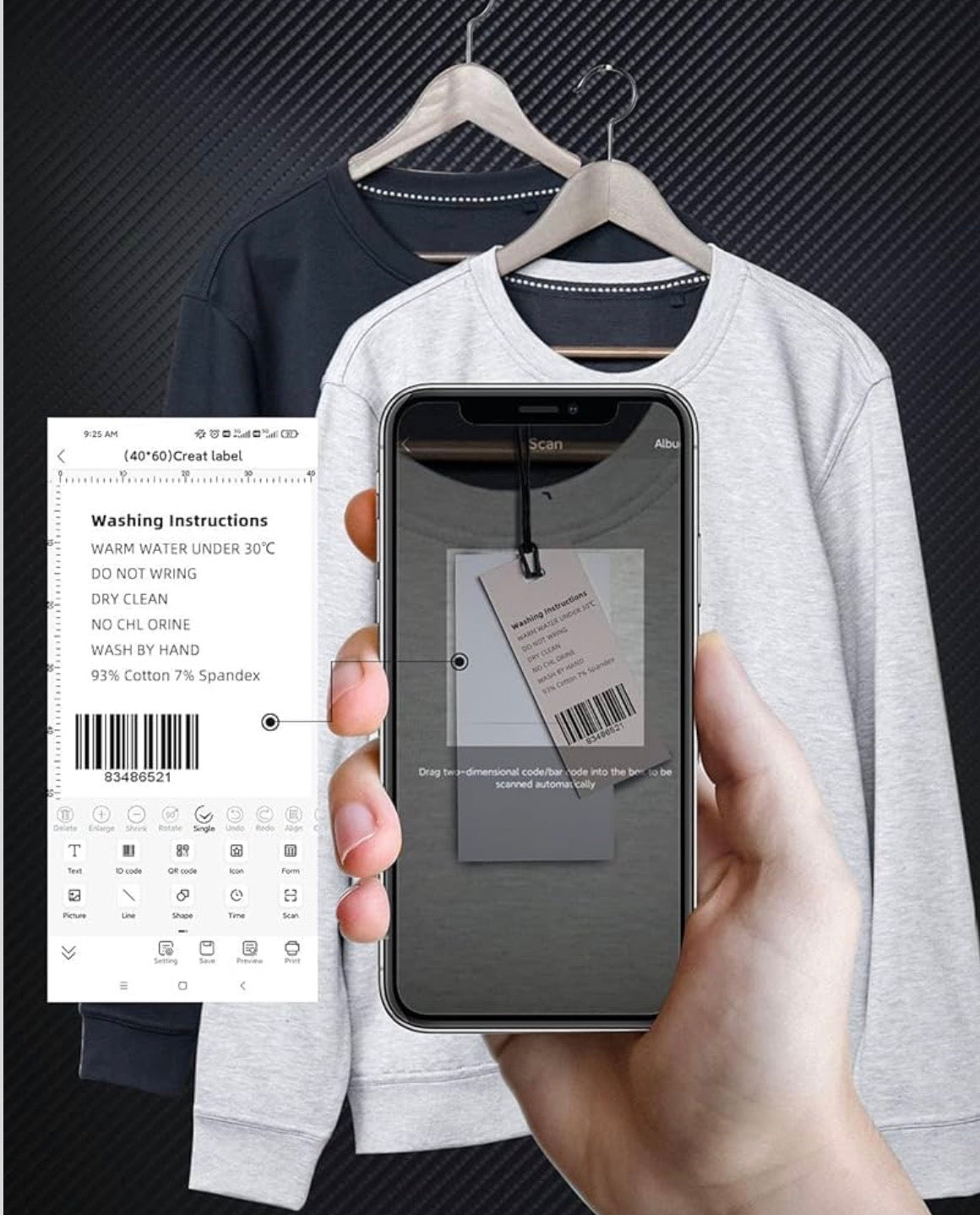 Portable mini wireless 203 dpi thermal label printer