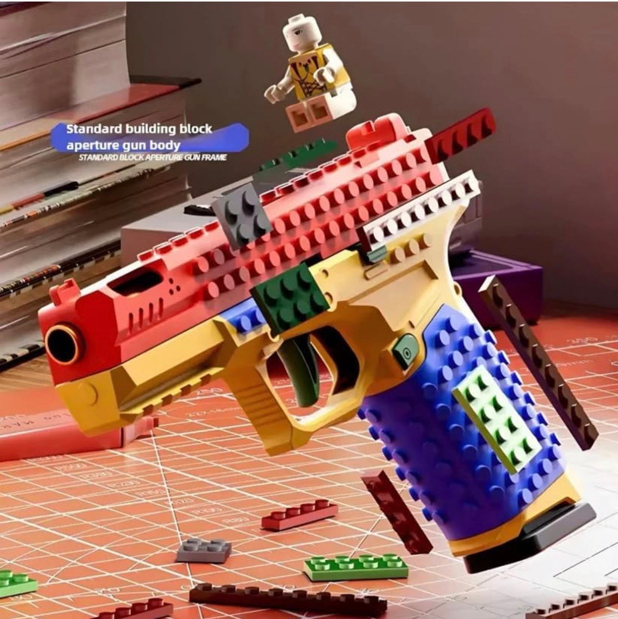 Building Block Semi-Auto Shell Ejecting Soft Bullet Toy Gun
