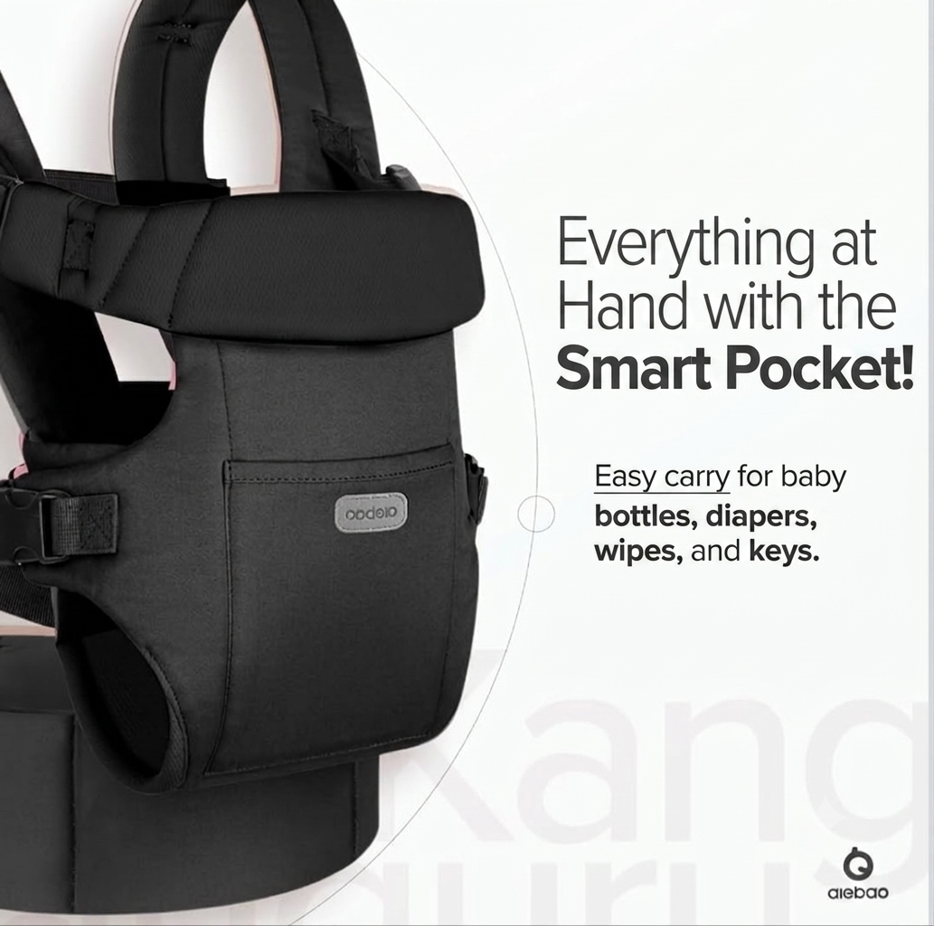 Kidspark Aiebao premium baby carrier | padded straps | M position sit| built in teether