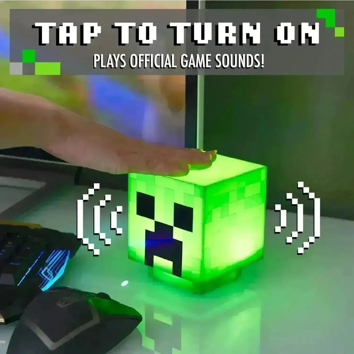 Minecraft Creeper Night Light with Official Creeper Sounds