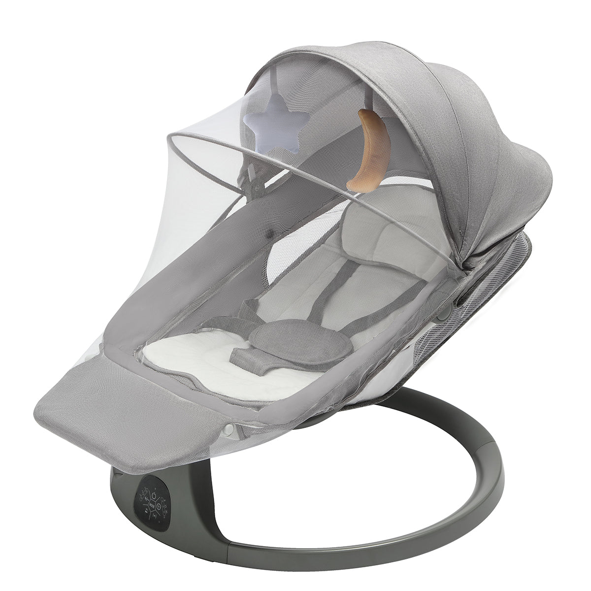 Baby Swing for Infants, Bluetooth Infant Swing with Music Speaker, Bluetooth Remote Control Timing Function with 5 Speeds, 4 Seat Positions,10 Music, 5 Point Harness Belt, recliner