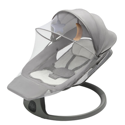 Baby Swing for Infants, Bluetooth Infant Swing with Music Speaker, Bluetooth Remote Control Timing Function with 5 Speeds, 4 Seat Positions,10 Music, 5 Point Harness Belt, recliner