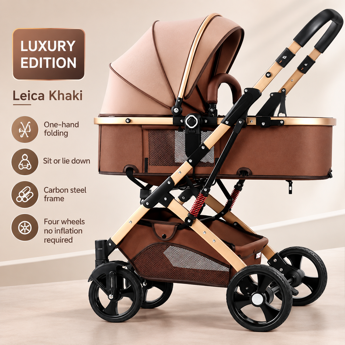 KIDSPARK Éclat | 2 in 1 baby stroller | convertible bassinet | One hand fold | premium shock absorption