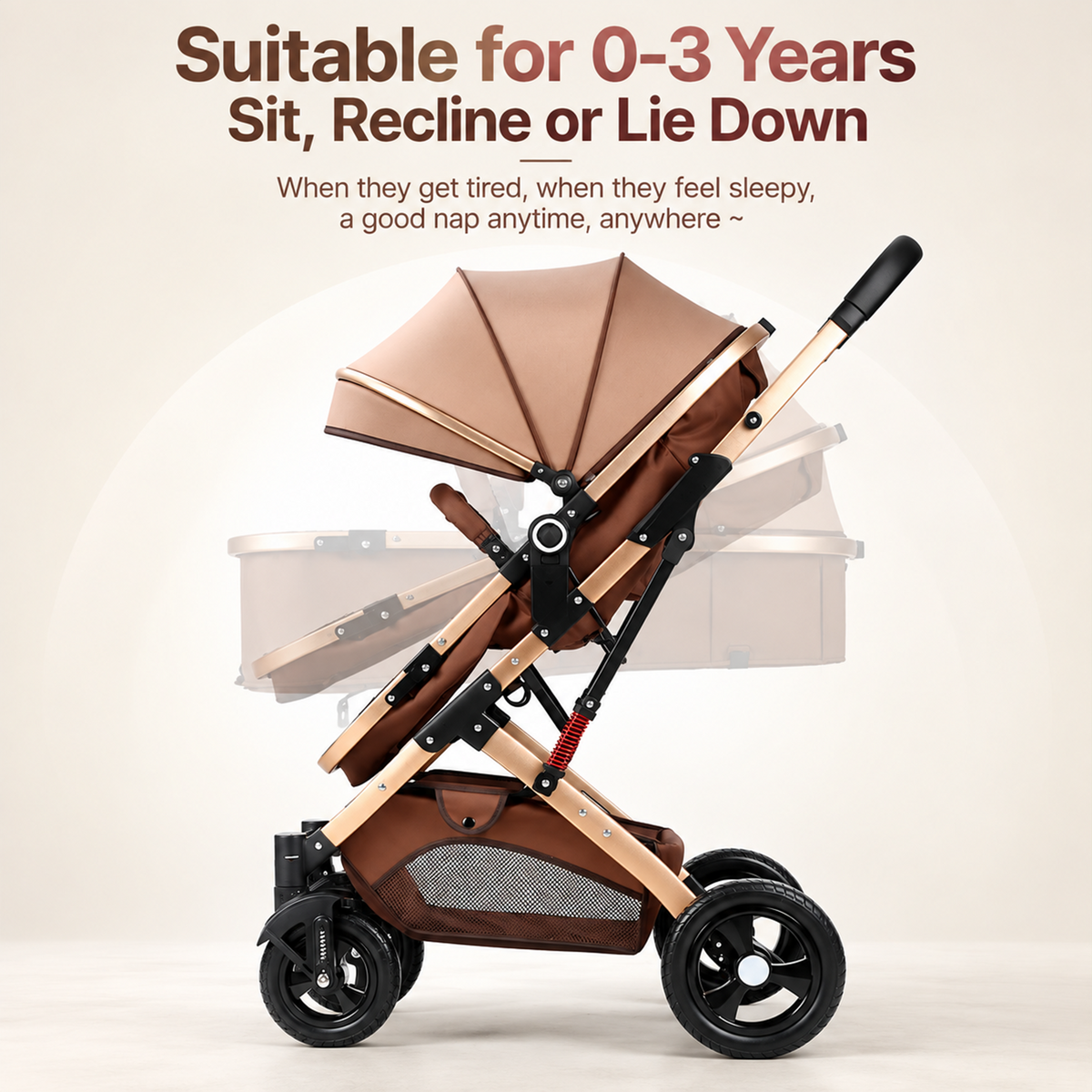 KIDSPARK Éclat | 2 in 1 baby stroller | convertible bassinet | One hand fold | premium shock absorption