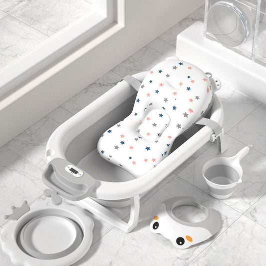 5 in 1 Baby portable bath set | non slip | thermometer | shower cap | cushion | EU standard quality