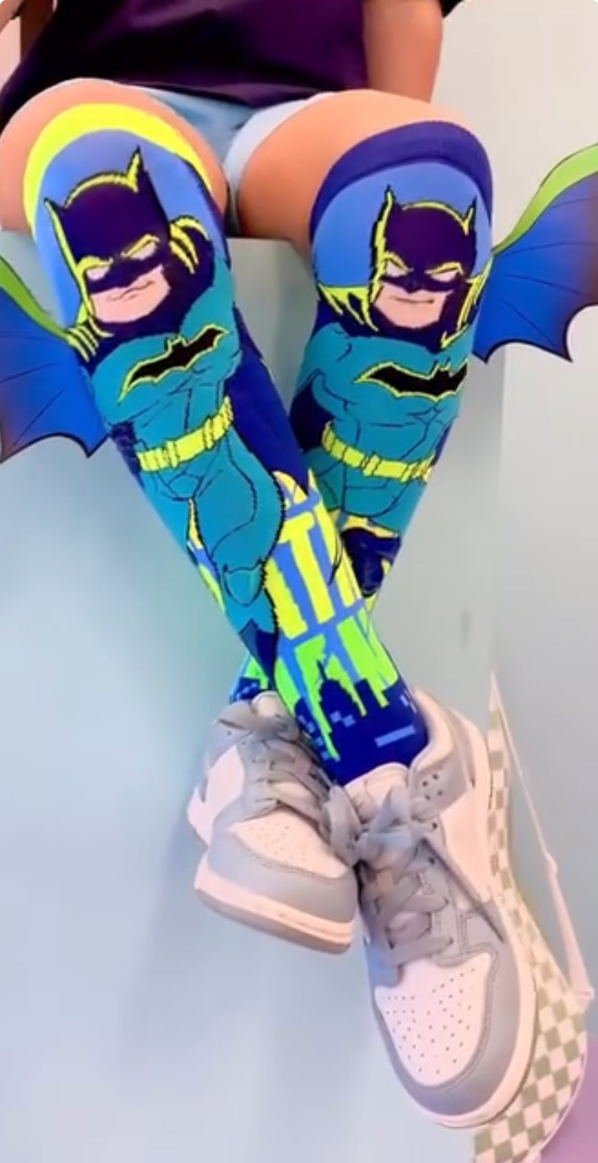 Premium quality 3D knee high Batman socks for boys