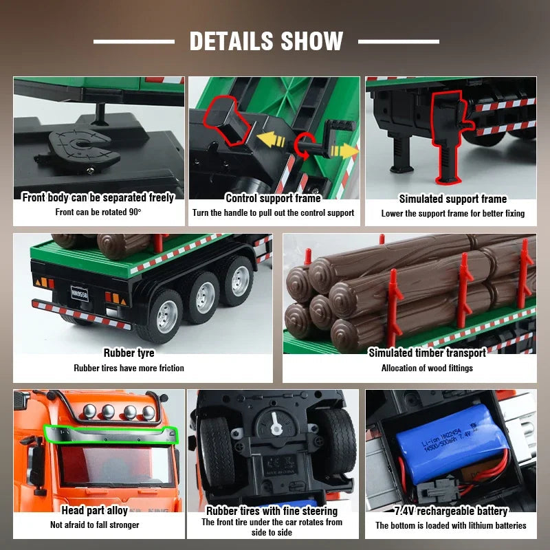 HUINA 1:18 1313 REMOTE CONTROL TRANSPORTER TRUCK