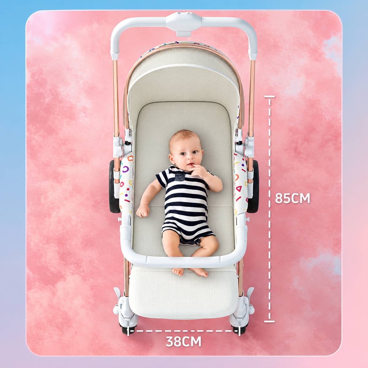 Kidspark Wisesonle stroller| High-view reversible seat | Storage | no bumps wheels | One click fold | Max ventilation