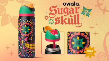 Owala sugar skull | 32 oz | free sip | 2 in 1 lid | glow in the dark