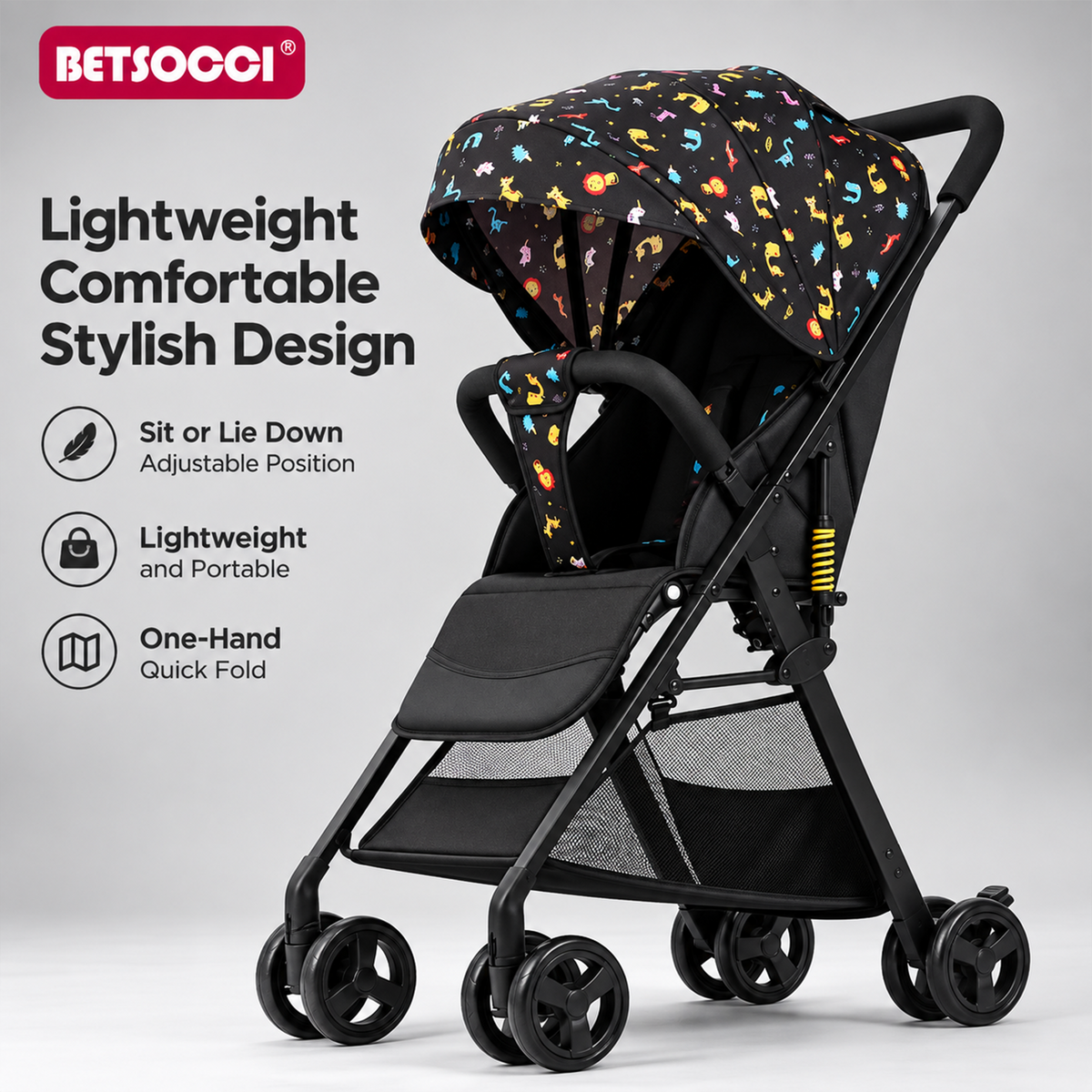 Kidspark Bunny buddy stroller  | Lightweight | Travel friendly | one Click fold | 5 point safety
