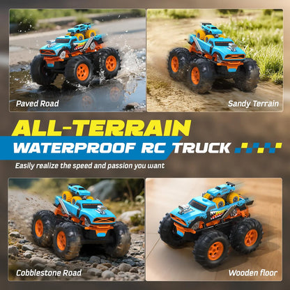 RC 2-in-1 Monster Launcher Track 333-TS251401 1:16 360° Flips 60min Play Kids