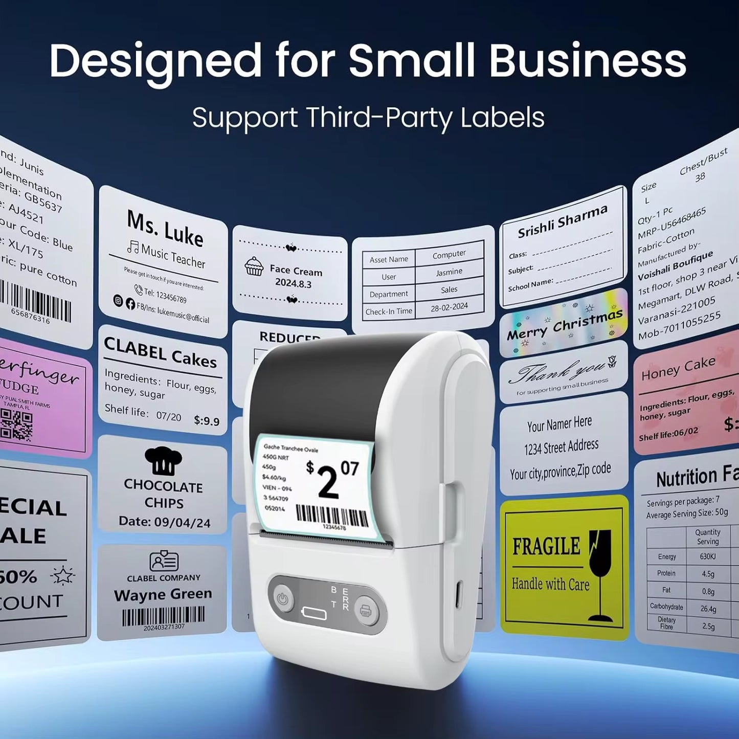 Q11 mini portable wireless 58 mm thermal printer