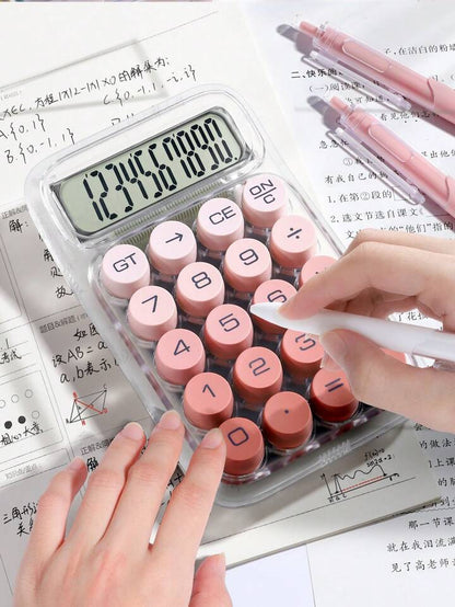 Transparent calculator, mechanical, electrical, aesthetic