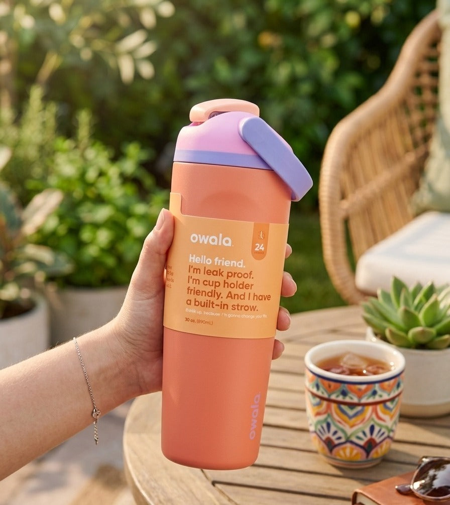 Owala sway | 30 oz | stainless steel tumbler | 2 in 1 lid
