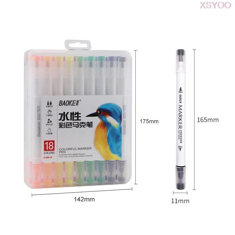Baoke 18 shade dual tip markers