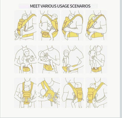 Aiebao Korean premium daisy carrier | hip seat | max storage| detachable chest support
