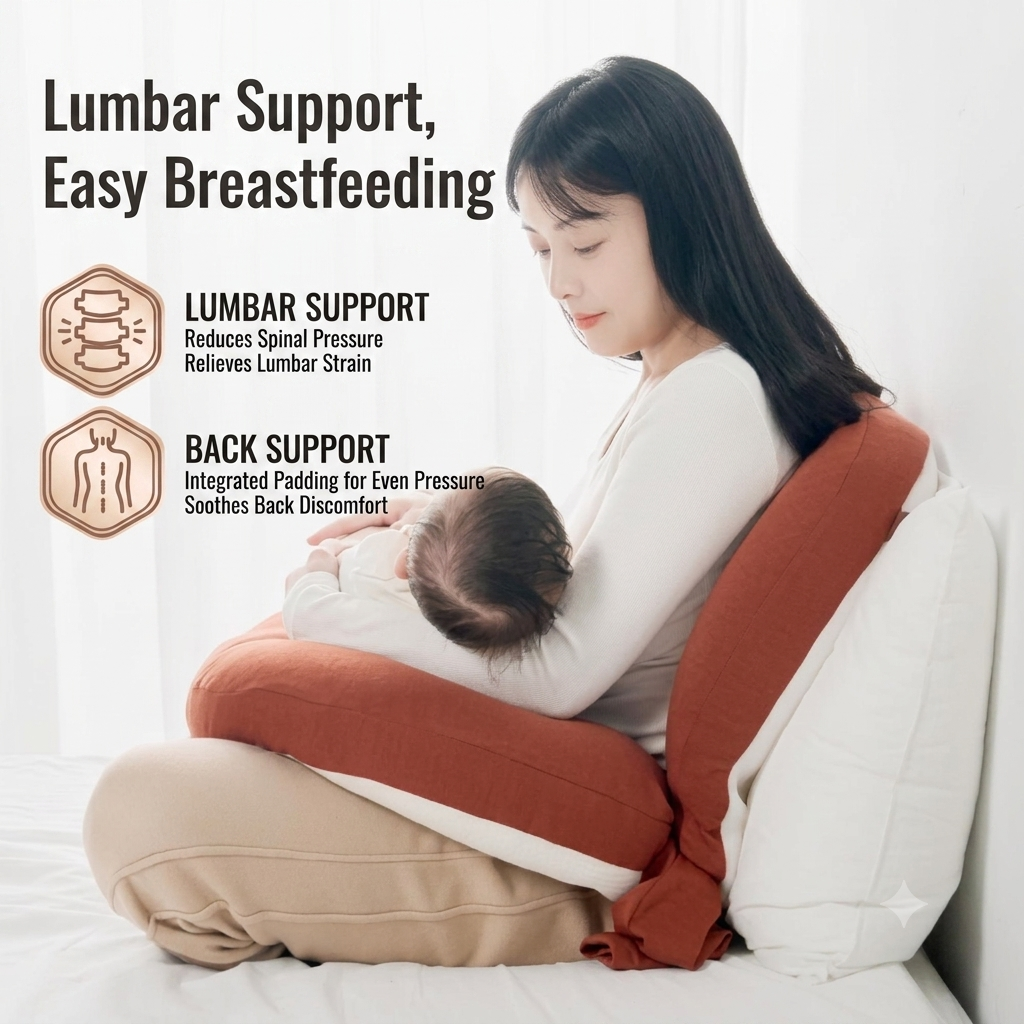 Kidspark 6-in-1 Multifunctional Baby Nursing Pillow | Free Hands | Inclined to Prevent Spitting Up and Regurgitation | Newborn Feeding Pillow
