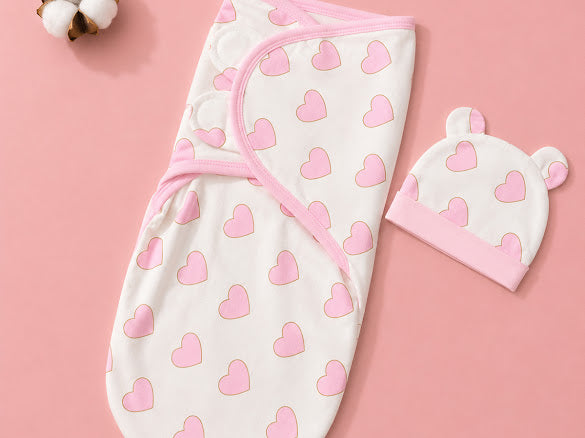 Kidspark new born bloom swaddle and cap set | 0-6 months | 0.5 TOG