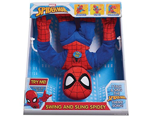 Spider-Man swing and sling spidey plush toy with music and sound - Kidspark