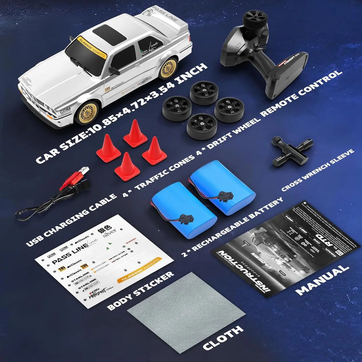 Whoosh metal RC car ( BMW E30 RTR )  |1 : 16 | Gyro | 4WD | Drift | 50km/H