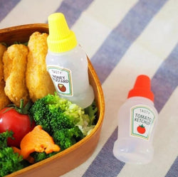 Mini ketchup bottles,25 ml refillable, cute best for tiffins and travel (set of 2) - Kidspark