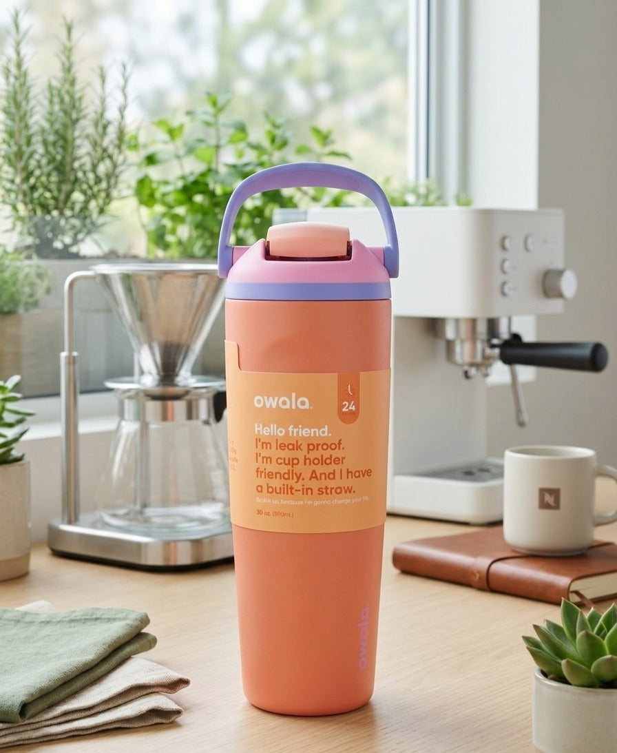 Owala sway | 30 oz | stainless steel tumbler | 2 in 1 lid