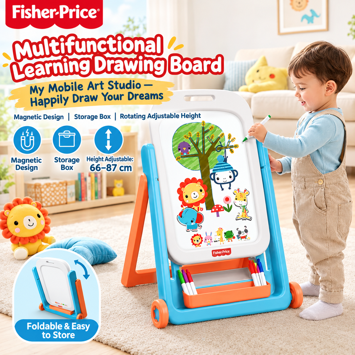 Fisher price multifunctional learning drawing board | art studio