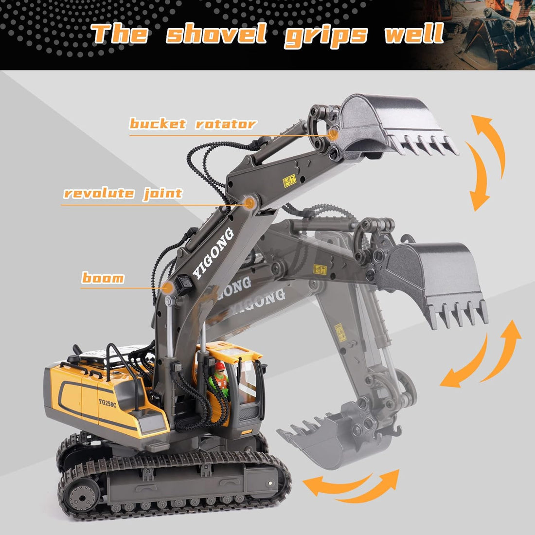 Yigong 11 CH Remote Control 1:18 scale die cast excavator