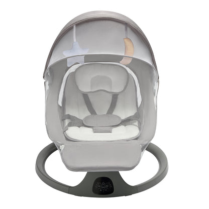 Baby Swing for Infants, Bluetooth Infant Swing with Music Speaker, Bluetooth Remote Control Timing Function with 5 Speeds, 4 Seat Positions,10 Music, 5 Point Harness Belt, recliner