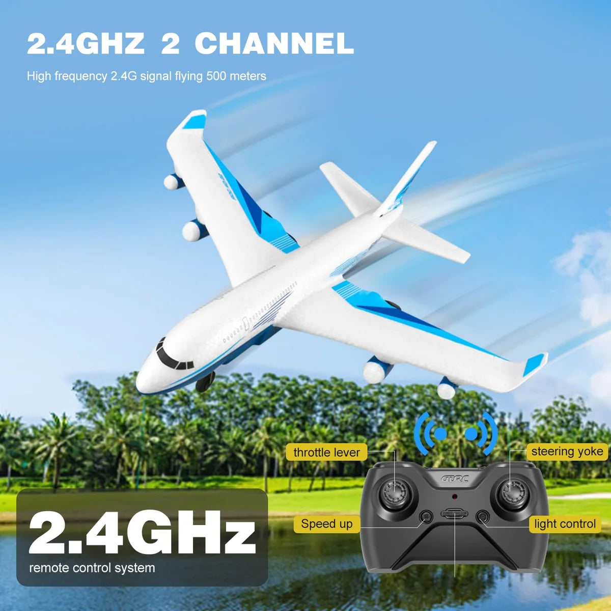 4DRC G2 Foam RC Airplane with LED Lights & 1 Battery