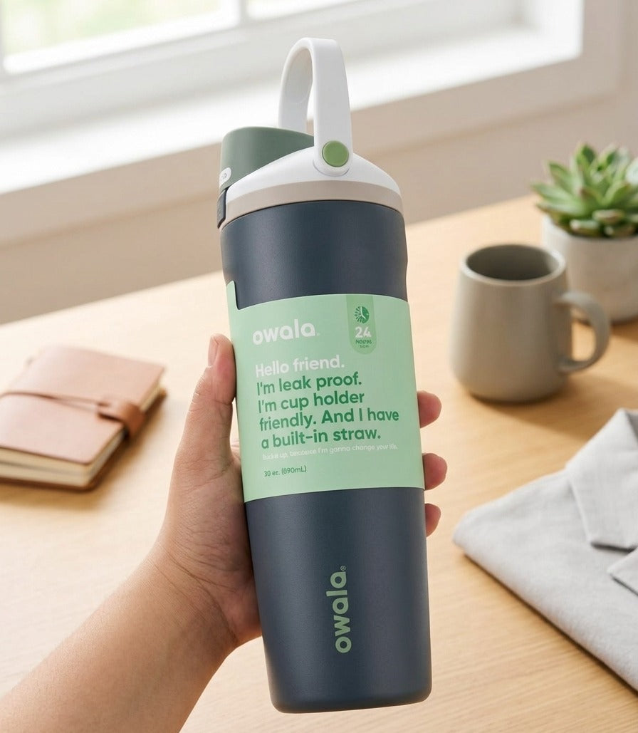Owala sway | 30 oz | stainless steel tumbler | 2 in 1 lid