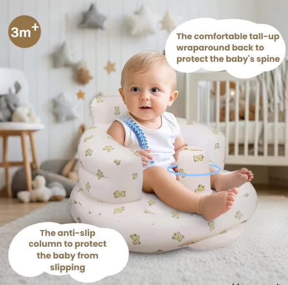 Premium Infant Sofa for Safe & Supported Sitting | Inflatable | Pediatrician-Backed Baby Sofa