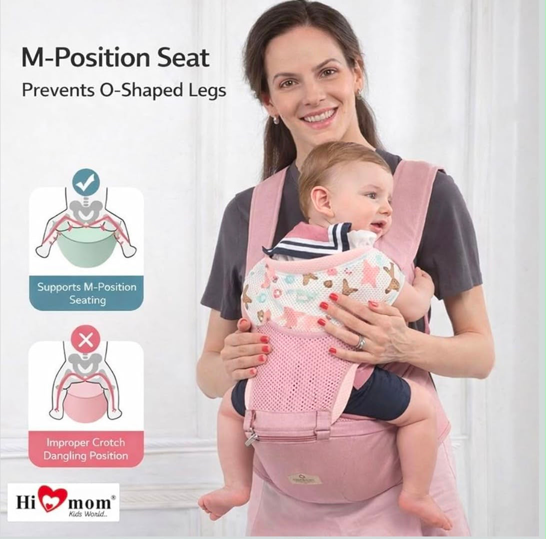Aiebao premium baby carrier | hip seat | detachable head support | storage