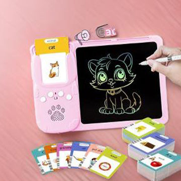 Flash card reader with sound | erasable drawing pad