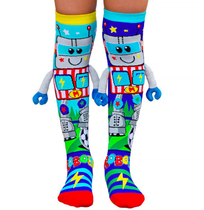 Premium quality 3D knee high robot socks for boys