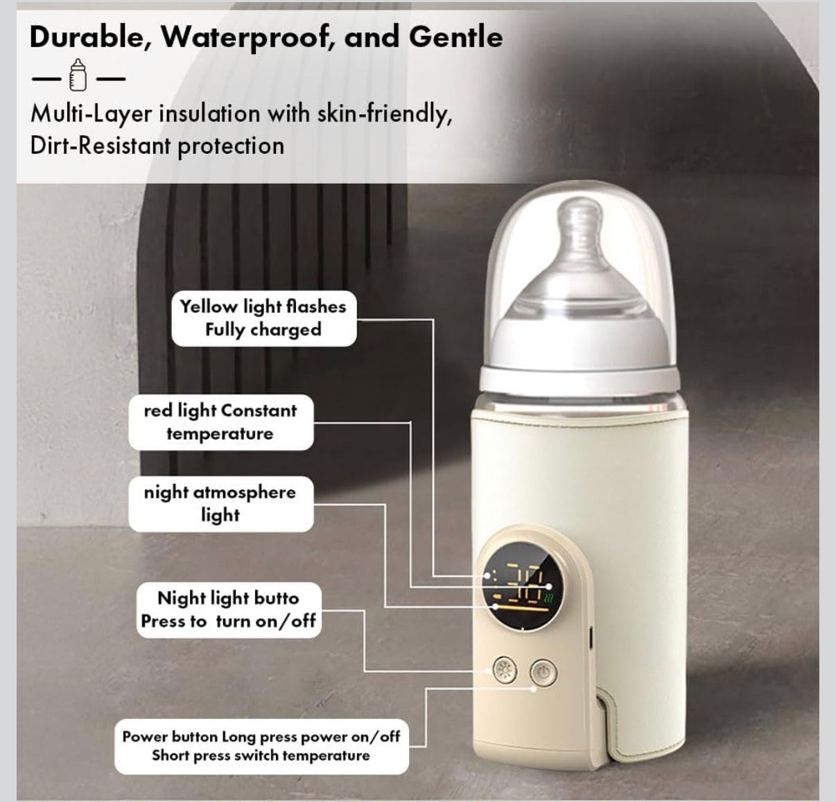Portable Baby Bottle Warmer | type C | 6000 mah | LED