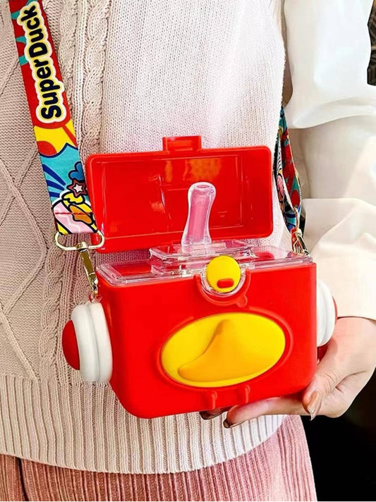 Creative Shape Square Duck-Straw Sports Bottle-Outdoor Portable Water Cup - Kidspark