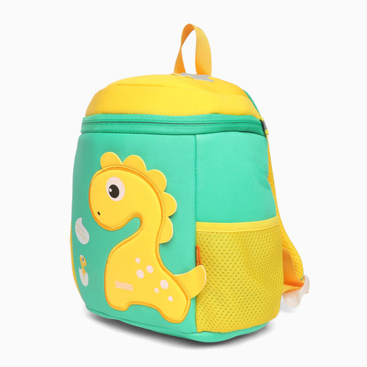 ZORSE Premium Quality 3D Dino Backpack for kindergarten kids single zip small size (yellow) - Kidspark