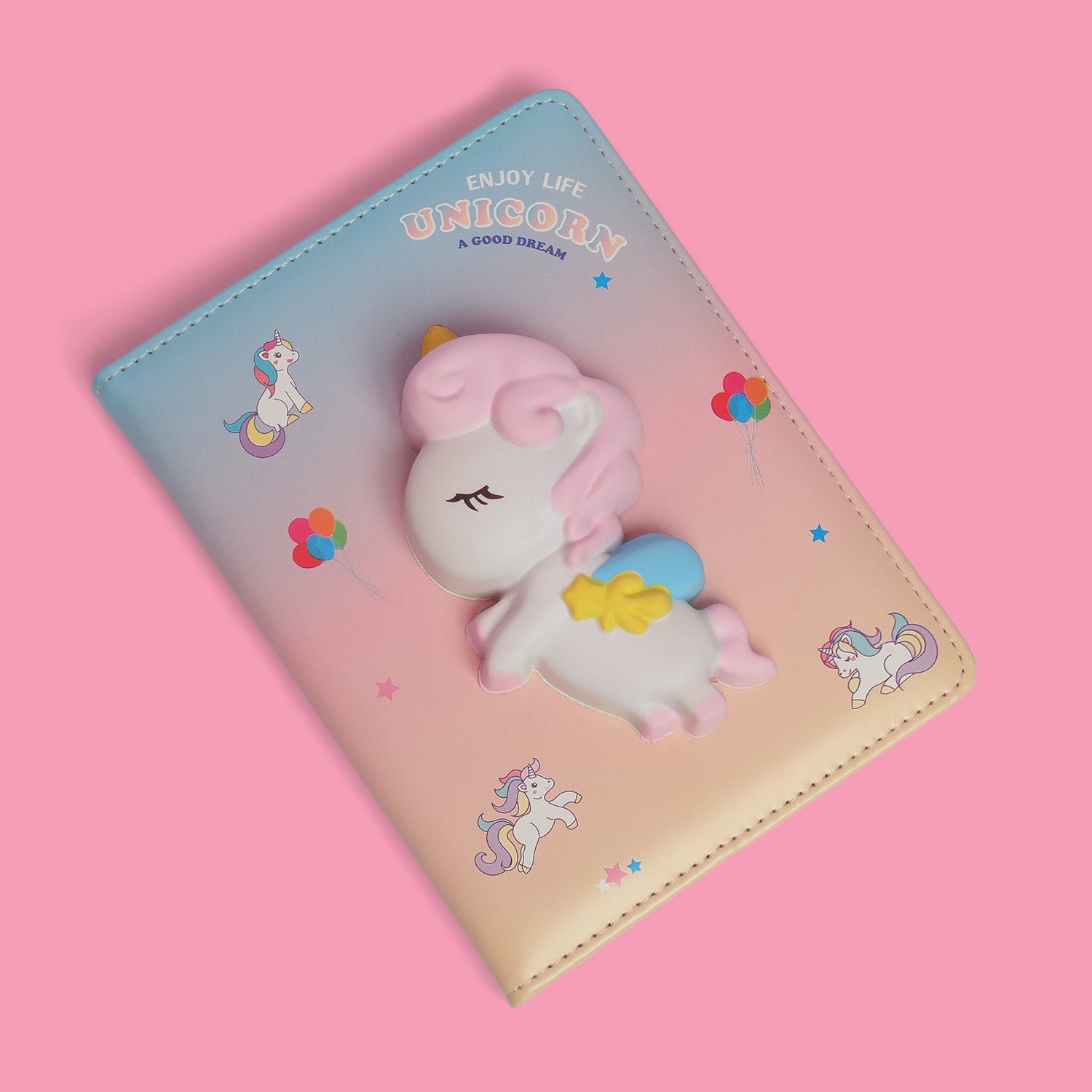 Cute 3D Squishy Unicorn Themed Fancy Notebook with printed pages for your tots